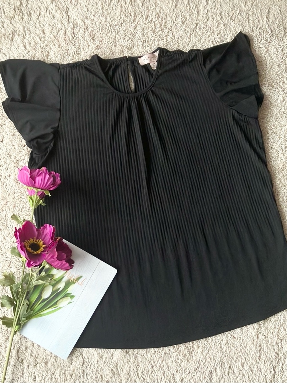 Philosophy | Micro Pleated Flutter Sleeve Blouse